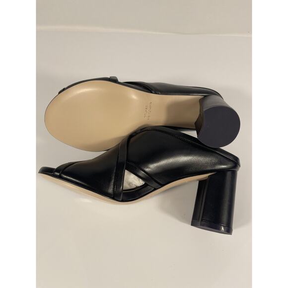Stuart Weitzman Shoes Women's Size 5.5 Black SAM 75 Block Heel Slide Sandals New - Picture 6 of 9